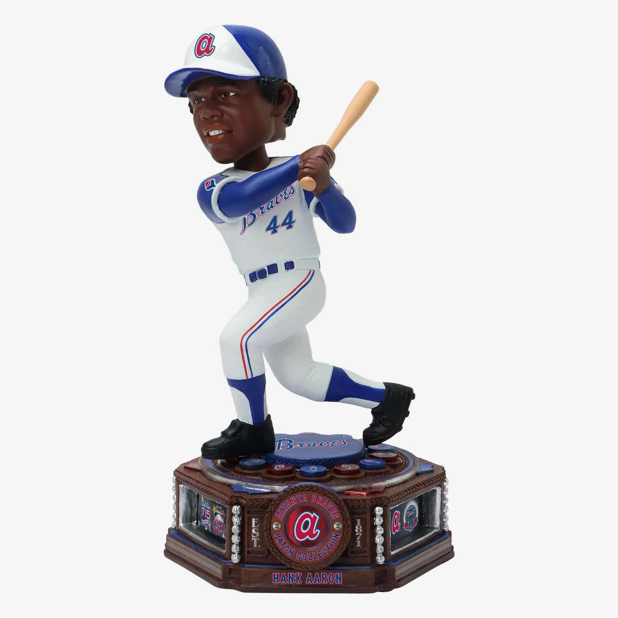 Hank Aaron Atlanta Braves Patch Collection MLB Bobblehead