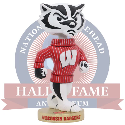 Bucky Badger Wisconsin Badgers Mascot Gold Base Bobblehead