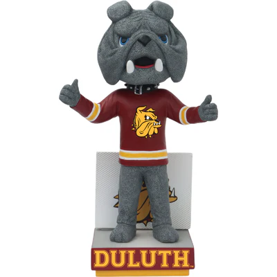 Champ Minnesota Duluth Bulldogs Mascot Maroon Jersey Bobblehead (Presale) - Image 2