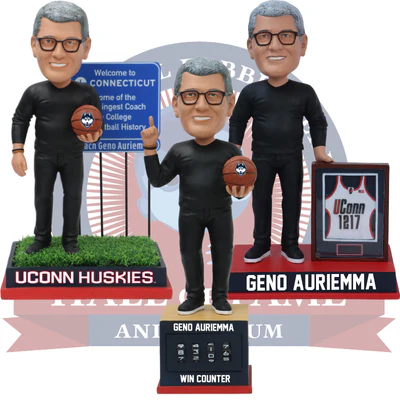 Coach Geno Auriemma UConn Huskies Win Record Bobbleheads