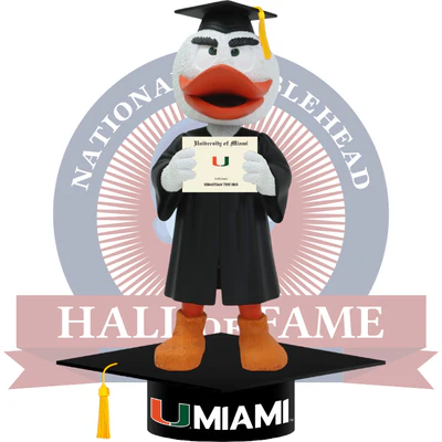 Sebastian the Ibis Miami Hurricanes Mascot Graduation Bobblehead (Presale)