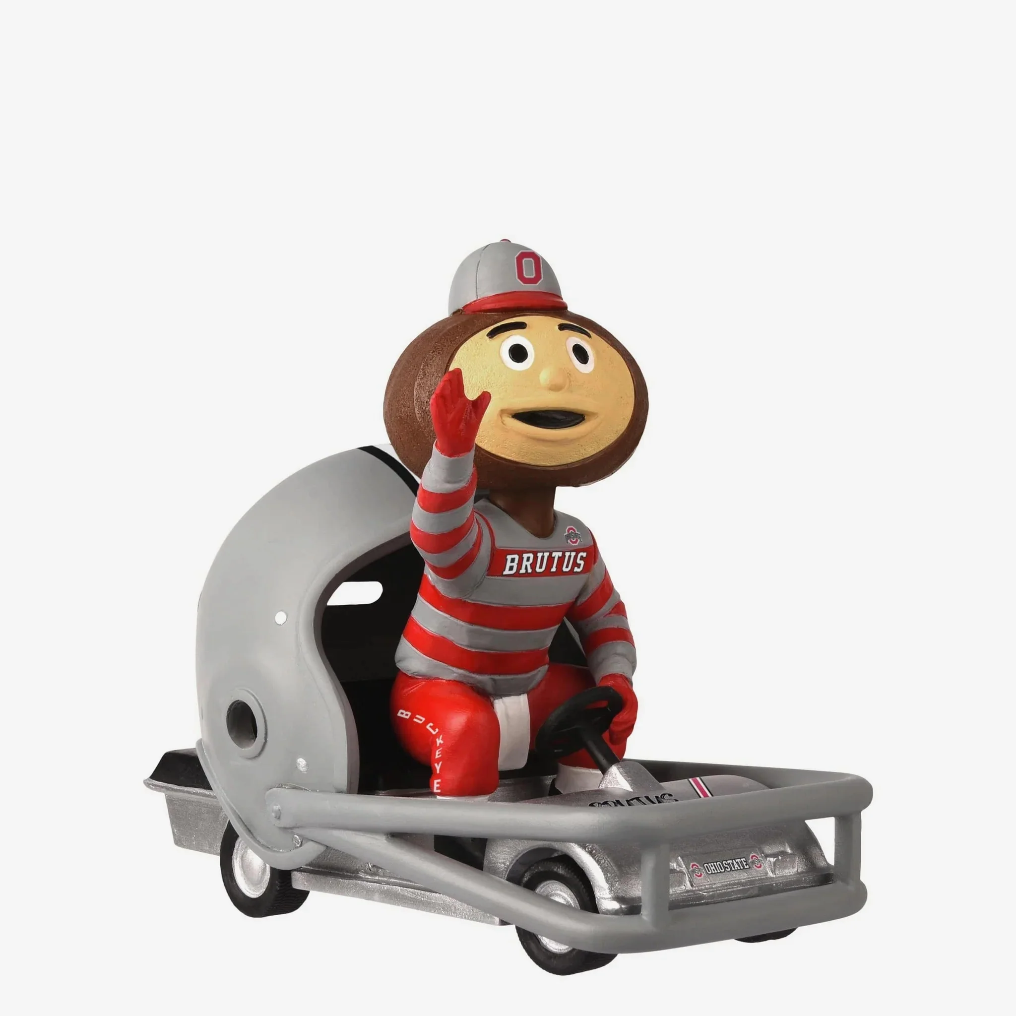 Brutus Buckeye Ohio State Buckeyes Helmet Cart NCAA College Bobblehead